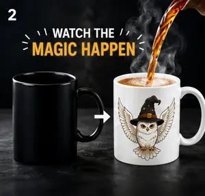 11oz Heat Sensitive Color Changing Sublimation Magic Mug - High-Quality, Lead-Free, Chrome-Free AAA-Grade Coating Ceramic Drinkware, Reusable Washable Birthday Gift Mug