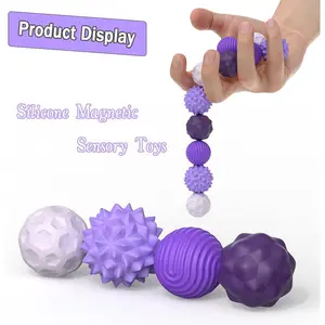 Magnetic Sensing Pressure Ball Set,  Grip Strength Enhancer, Texture Grip|Silicone Structure, Various Patterns, Durable Palm Exercise Tool, Suitable for Teenagers and Adults
