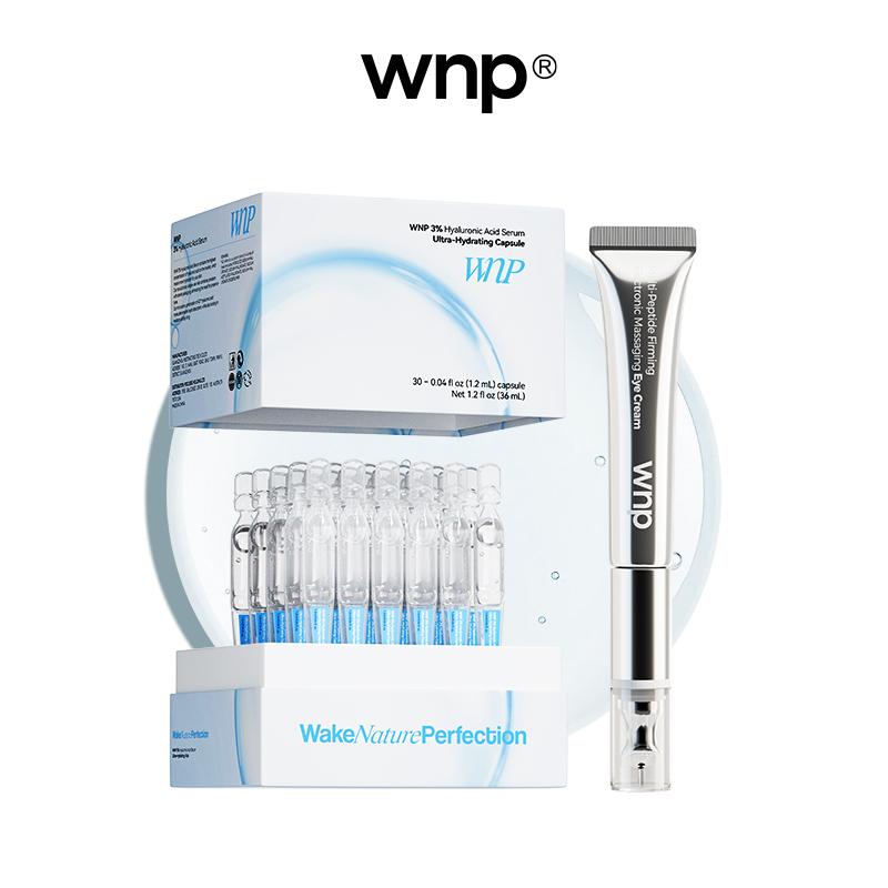 [WNP Official] Futura Tech Skin Set - Vegan 3% Hyaluronic Acid Serum, Massaging Eye Cream & Hydrating Moisturizer for Skincare Comfort