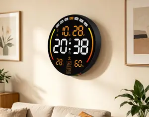 10.3" LED Digital Wall Mount Clock with Countdown/Up Timer, Big LED DST, Temperature, Date, Day, for Living Room , Classroom, Desk, New Year Gift, with remote control gift easy hanging