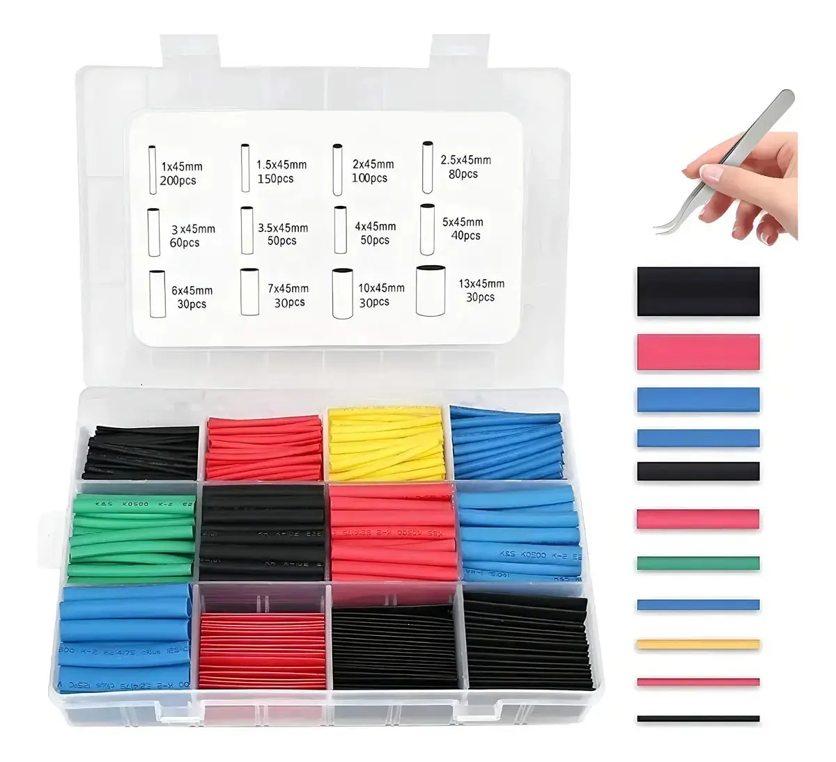 Heat Shrink Tubing Kit-850pcs , Assorted Size Heat Shrink Tubing Wire for Car Boat Motorcycle, Durable Automotive Cable Sleeve Heat Shrink Tube, Welding Accessories