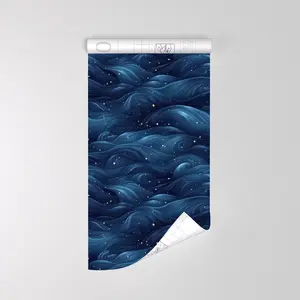 Blue Wave Pattern Self-Adhesive Wallpaper, PVC Waterproof Moisture Resistant Sticker, Bedroom TV Background Wall Paper, Room Design Decor, Decorative Wallpaper