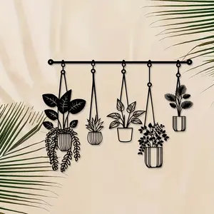 Metal Floral Wall Art, Rustic Country Style Decor, Minimalist Flower Wall Decoration, Living Room, Bathroom, Bedroom, Dining Room, Moving Gift