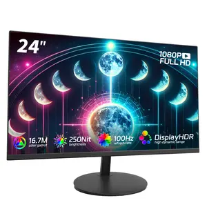 24" FHD 100Hz 3ms IPS Gaming Monitor, HDR 100% sRGB, Eye Protection, Borderless, VESA, Metal Stand, HDMI DP for PC Gaming & Competitive Gaming