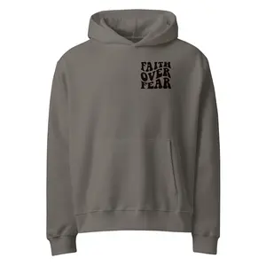 Faith Over Fear Hoodie | Psalms 118:6 Bible Verse Christian Streetwear Pullover | Unisex Heavyweight Testimony Apparel