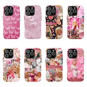 Dolly Parton Phone Case | Vintage Pink Princess Collage Slim Cover, Compatible with iPhone 11-17 Pro Max/Plus and Samsung Galaxy S23-25