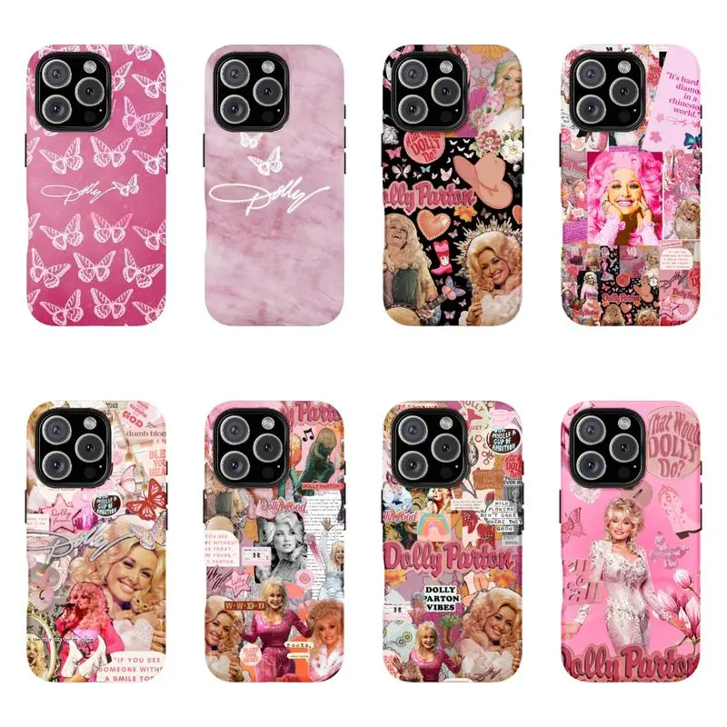 Dolly Parton Glam Retro Smartphone Casing - Vintage Pink Princess Collage, Minimalist Slim Phone Accessory, Protector for iPhone 11-17 Pro Max/Plus, Samsung Galaxy S23-25 Devices (Love-Infused Design)