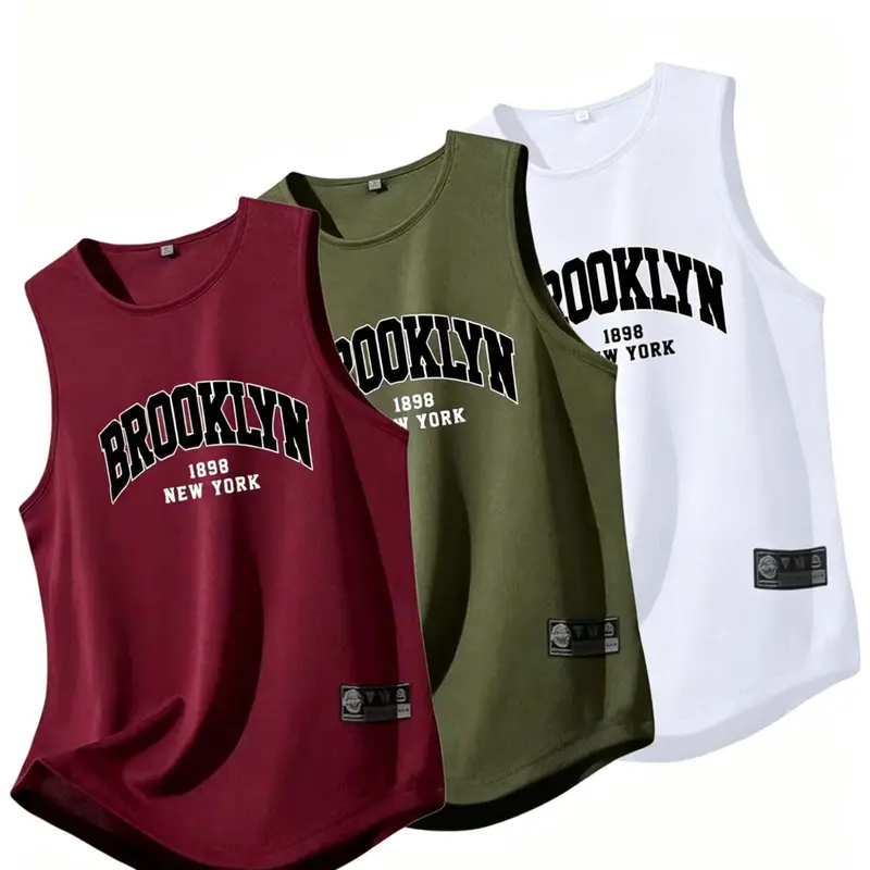 Men's Micro-Elastic Sport Tank Top 3-Pack, Lightweight Quick-Dry Workout Vest, Sleeveless Gym Running Top, All-Season Casual Athletic Wear, Sleeveless Sports Vests, Activewear Vest