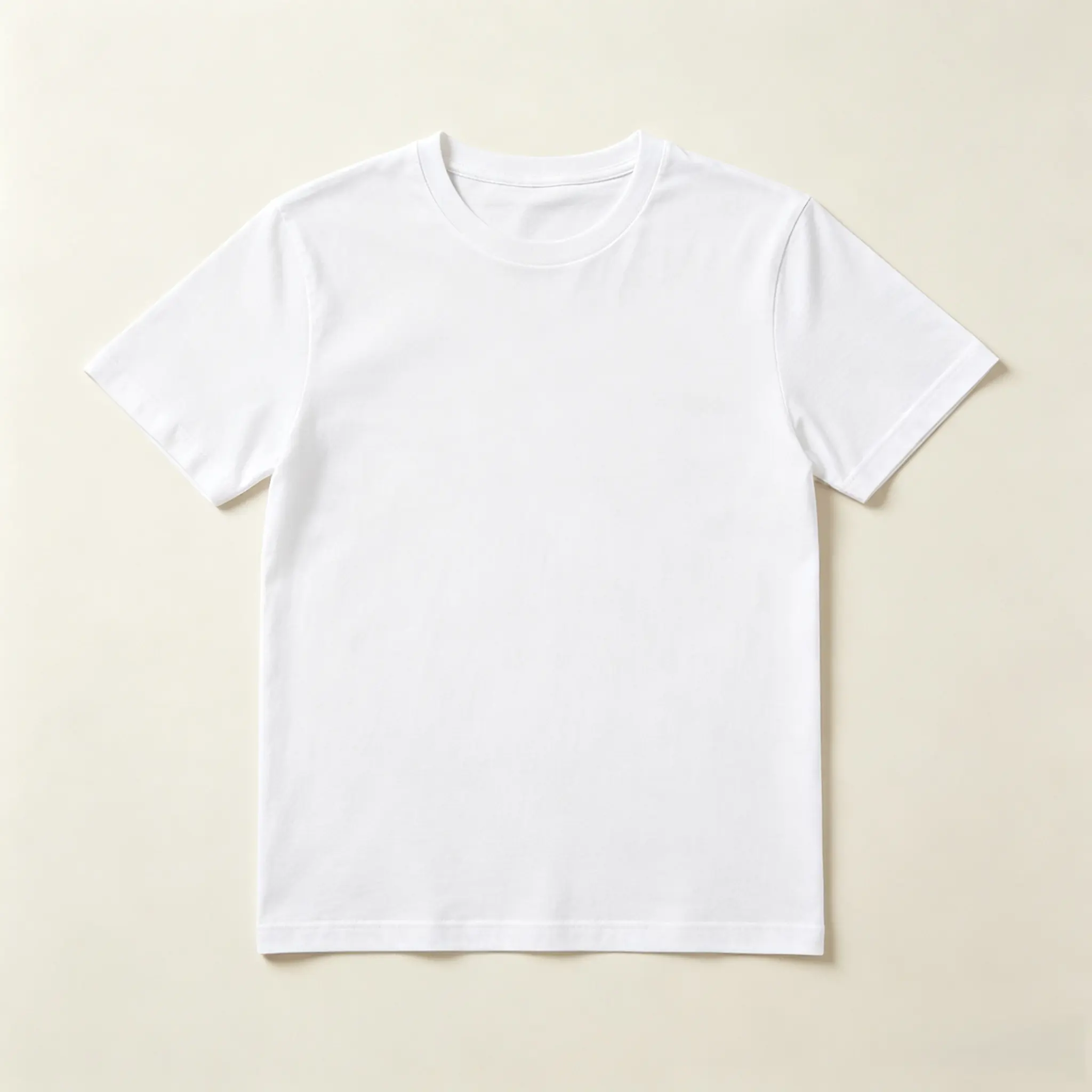 Men's Basic 100% Combed Cotton Plain Short-Sleeve T-Shirt, Thick Non-See-Through, Factory Wholesale