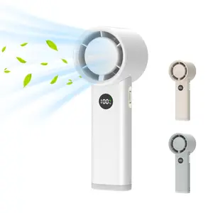 Portable Handheld Fan, USB Rechargeable Fan with Digital Display, Mini Fan for Travel, Camping, Office, Sports, Home Use and Outdoor