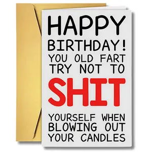 Funny Birthday Cards For Women Men, Rude Birthday Card Gift for Nan Grandad Mom Dad, 50th 60th 70th 80th Birthday Card for Him Her, Happy Birthday Card Dad Mom