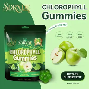 SDRXDE Immune-Boosting Chlorophyll Gummies, Fresh Green Apple Flavor - Premium Formula Advanced Complex Blend Highly Concentrated with Elderberry & Echinacea + Vitamins B12/D3/C/Zinc, Black Pepper Extract Irish Seaweed & Apple Cider Vinegar Boosts En