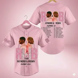 [FREESHIP] [Baseball Jersey] Raymond CBrown R&B Tour Baseball Jersey, The R&B Tour Shirt, Hip Hop Concert Jersey, RnB Fan Apparel, Streetwear Music Shirt, R&B Tour 2026 Jersey, CBrown and U, Raymond and Brown R&B World Tour Shirts