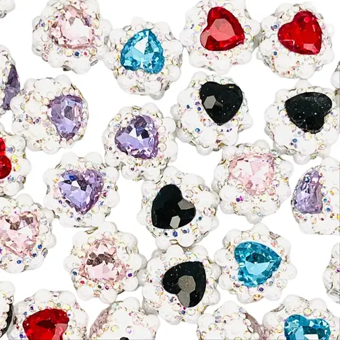 Heart of a Diamond Luxury Beads with Rhinestones - Crafting & Jewelry DIY Supplies Jewelry Making Beads