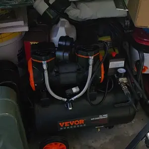 【Summervibes】VEVOR 13 Gallon Air Compressor, 2HP 4.6 SCFM@90PSI Oil Free Air Compressor Tank, 66dB Ultra-Quiet Compressor for Tire Inflation, Auto Repair, Woodwork Nailing, Spray Painting (125PSI Max Pressure)