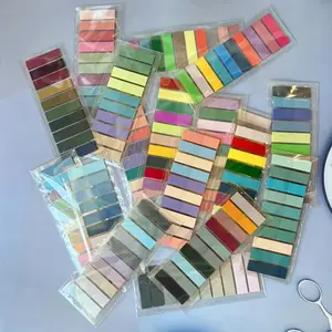 3600 Sheets Pet Transparent Sticky Notes, Fluorescent & Retro Colors Index Tabs, Classification Tags, 18 Pages Assorted Colors, Sticky Labels
