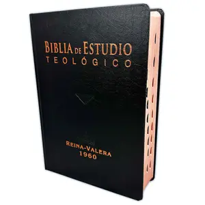 Bible in Spanish Theological Studies with Letter 10 points Reina Valera 1960 Hard Cover Black with Index