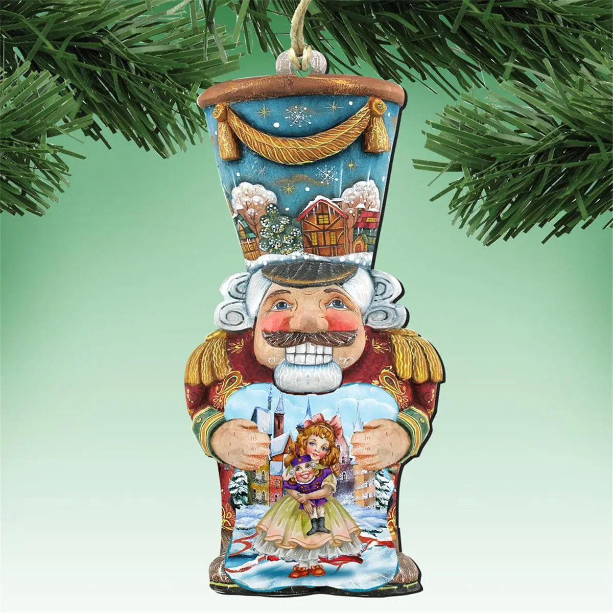 G.DeBrekht 8116430 Hand-Crafted Old World Nutcracker Wooden Christmas Ornament Set of 2, Festive Home Decor Gift