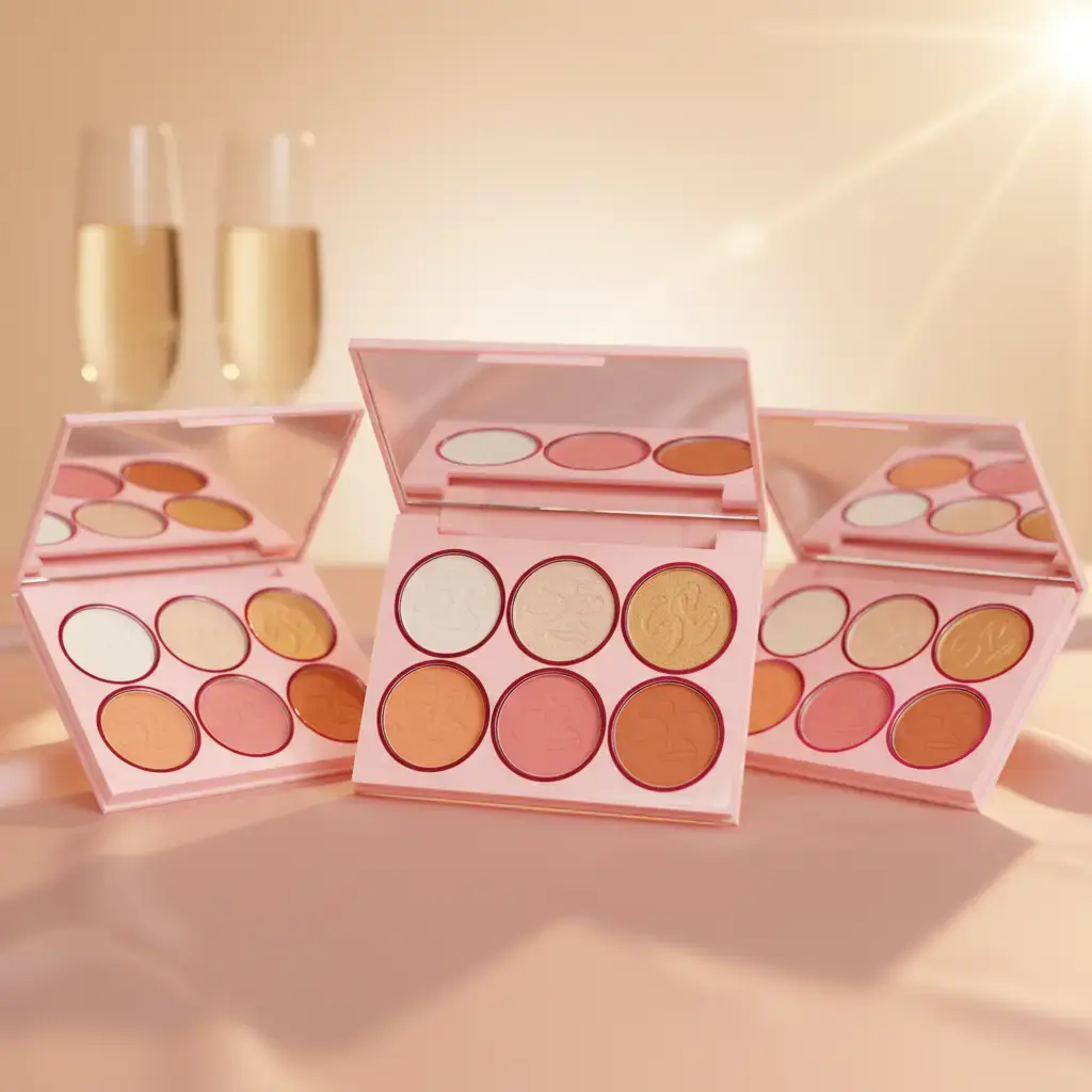 Simply Bella Sunkissed Highlighter & Blush Palette - Luminous Powder Makeup with 6 Blendable Shimmer Shades, Long-Lasting Cosmetic for Radiant Glow, Ideal for Light to Medium Skin Tones