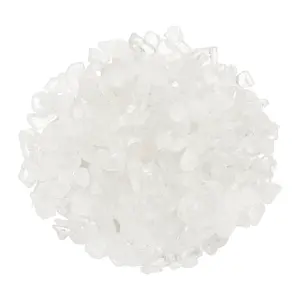 PETAXCELL Crystal Chips Stone 0.44Lb Fluorite Gravel Rock(Translucent White Quartz 7-17mm)