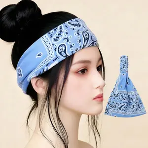 Vintage, versatile yoga hairband with European and American printed designs. Stylish hair accessory in a bohemian style, perfect for sports or everyday use.