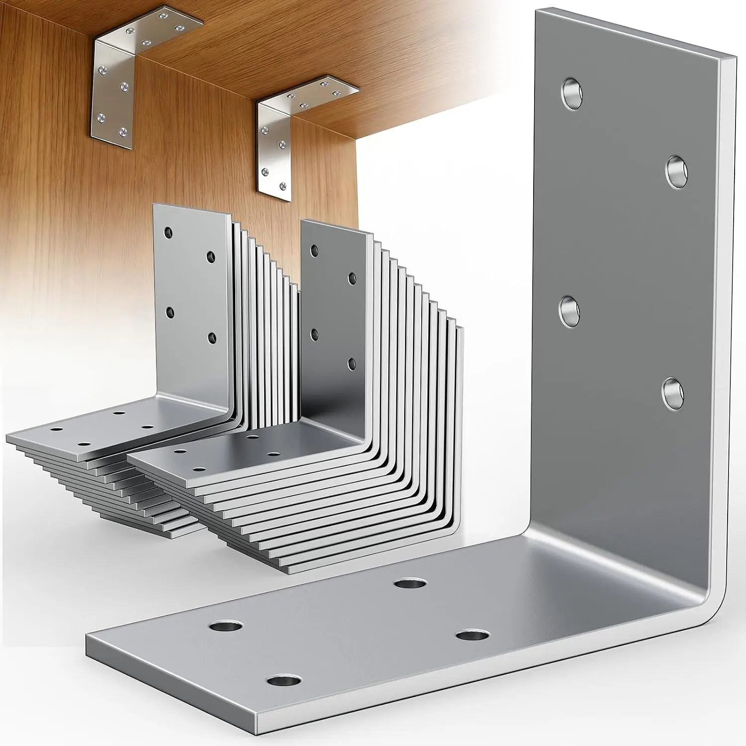 3"x3"x1.5" Angle Bracket, 90 Degree L Corner Brace| 25Pack, Duty Brackets, Rustproof Coating, 200 Lbs Load, Reinforces Tables, Chairs, Bed Frames & DIY Wood Projects