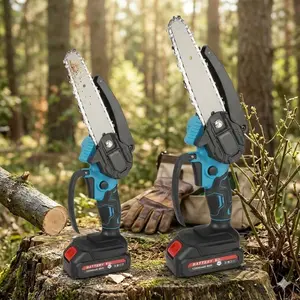 Lightweight Cordless Electric Chainsaw, 4/6 Inch Garden Pruning Tool for Outdoor DIY, Tree Branch Cutter with Safety Lock & Ergonomic Handle, Portable Chainsaw for Yard Maintenance, Vine Trimming, and Shrub Shaping.