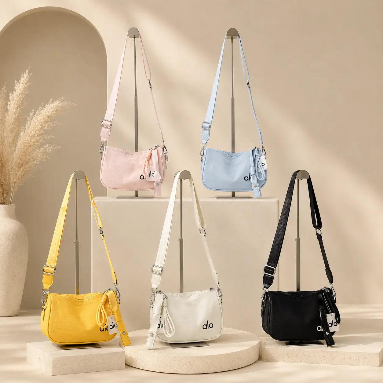 Women’s Mini Crossbody Shoulder Bag with Adjustable Wide Strap, Lightweight Soft-Textured Handbag with Detachable Wristlet, Casual Everyday Purse for Travel & Shopping
