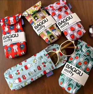 Kawaii Miffyi Puffer Glasses Storage Bag | Cute Rabbit Sunglasses Cartoon Sunglasses Protective Bag with Magnetic Attraction Gift Toy