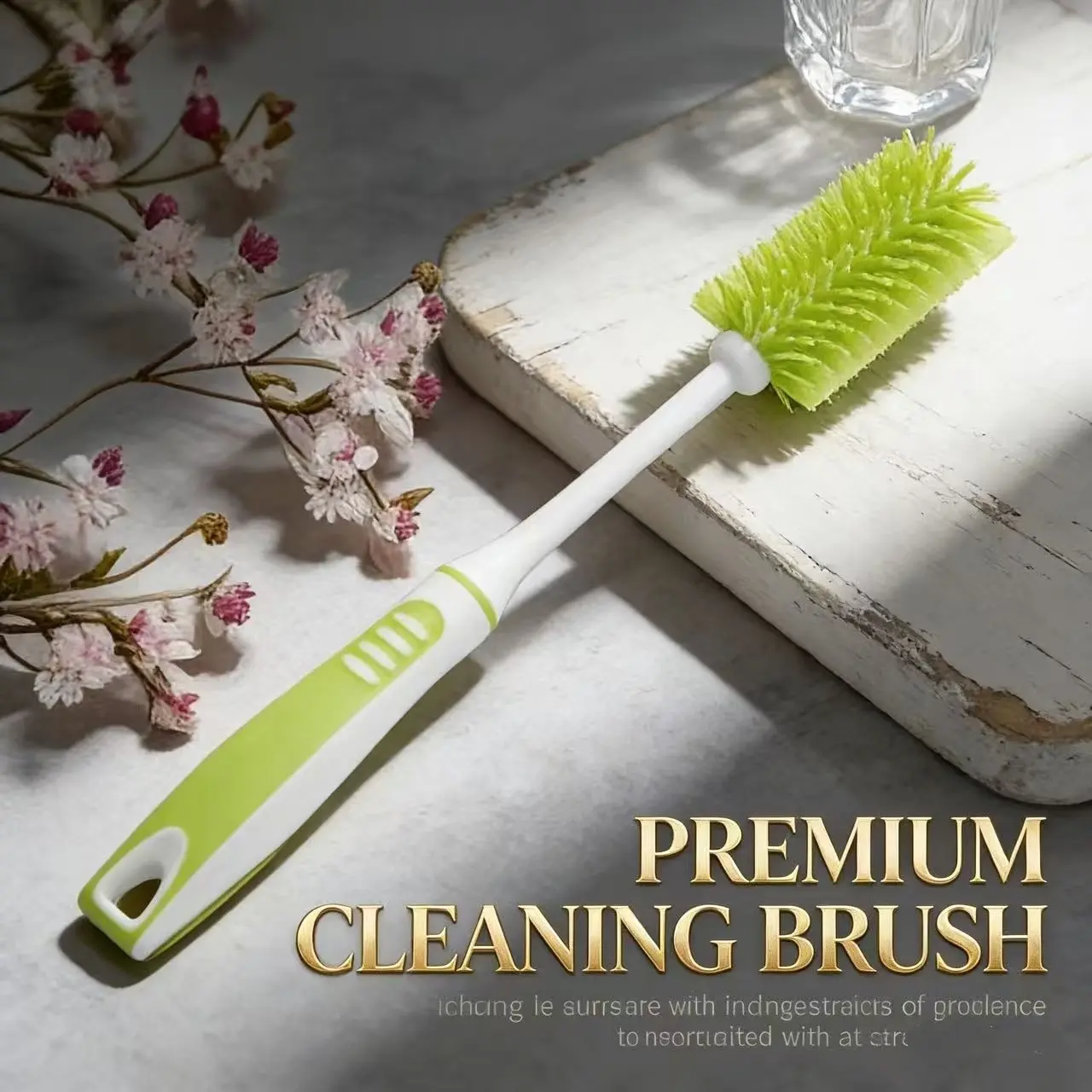 Multi-Use Cleaning Brush, Silicone Cup Brush, Long Handle, 360° Rotating, Reusable, Kitchen Cleaner, Bottle & Can Scrubber