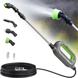 Battery Powered Sprayer Wand, Sprayer 24.5" Telescopic Wand with 20 FT Hose, 7.2V Voltage 3 Nozzles, USB-C Spray for Lawn and