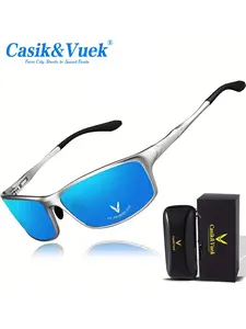 Men's Full Rim Sunglasses, Magnesium-Aluminum Alloy Frame, Outdoor Activities, Tac HD Polarized Uv400 Protection, Fishing & Cycling, Polarized Sports Glasses