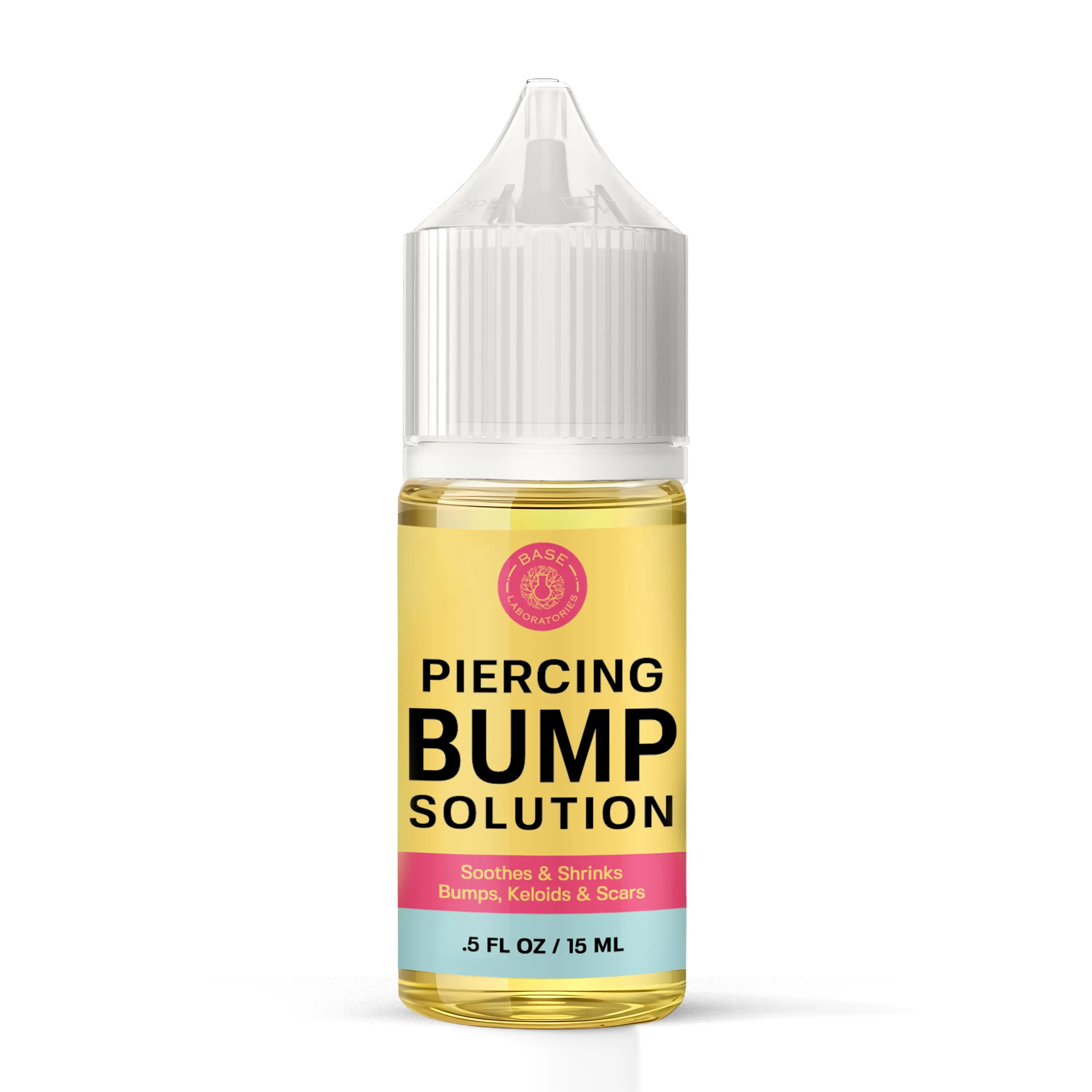 Base Laboratories Piercing Bump Solution - Soothing Essential Oil for Piercing Bumps Keloids & Scars - 15ml Gentle Blend with Rosemary Tea Tree for No