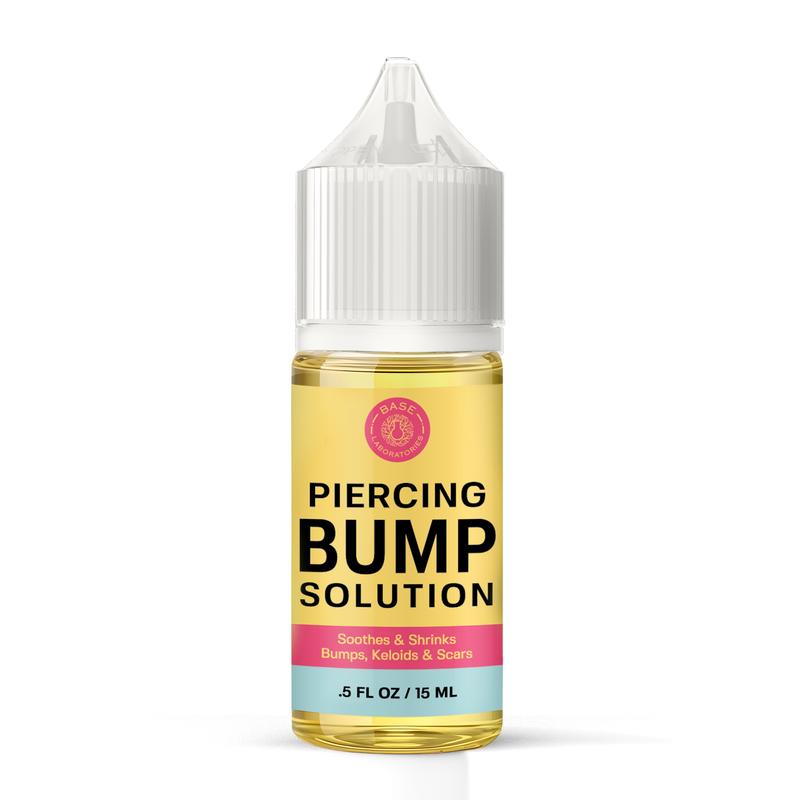 Base Laboratories Piercing Bump Solution - Soothing Essential Oil for Piercing Bumps Keloids & Scars - 15ml Gentle Blend with Rosemary Tea Tree for Nose Ears Body Piercings