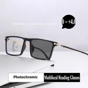 Photochromic Presbyopia Eyewear for Men Women Progressive Multifocal High-definition Reading Glasses +1.5 +2.5