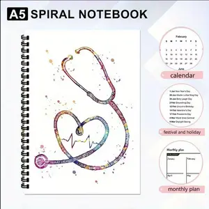 A5 Spiral Notebook with 50 Sheets 100 Pages, Durable Coil Bound Science Note Pad, Ideal for Students and Professionals