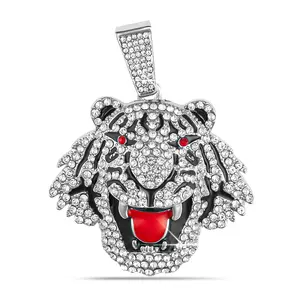 XL Large Iced Out White Gold Plated Luxury Hip Hop Punk Rapper Rapper Celebrity Pendant