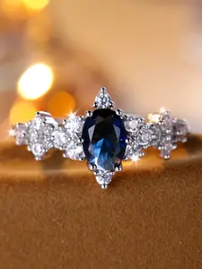 Geometric  Luxury  Band Ring  Synthetic Zirconia Inlay Luxury Exquisite Elegant Retro Mysterious Fashion Stackable Design Engagement Ring Daily Wear Jewelry Accessory for All Seasons for Women & Girls Dark Aesthetic Rings