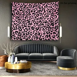 One large pink leopard-print tapestry, featuring pink color and animal patterns. A declaration-style wall decoration for wedding, birthday parties, suitable for hanging in living room or bedroom as interior decoration, an ideal gift. bedroom decor