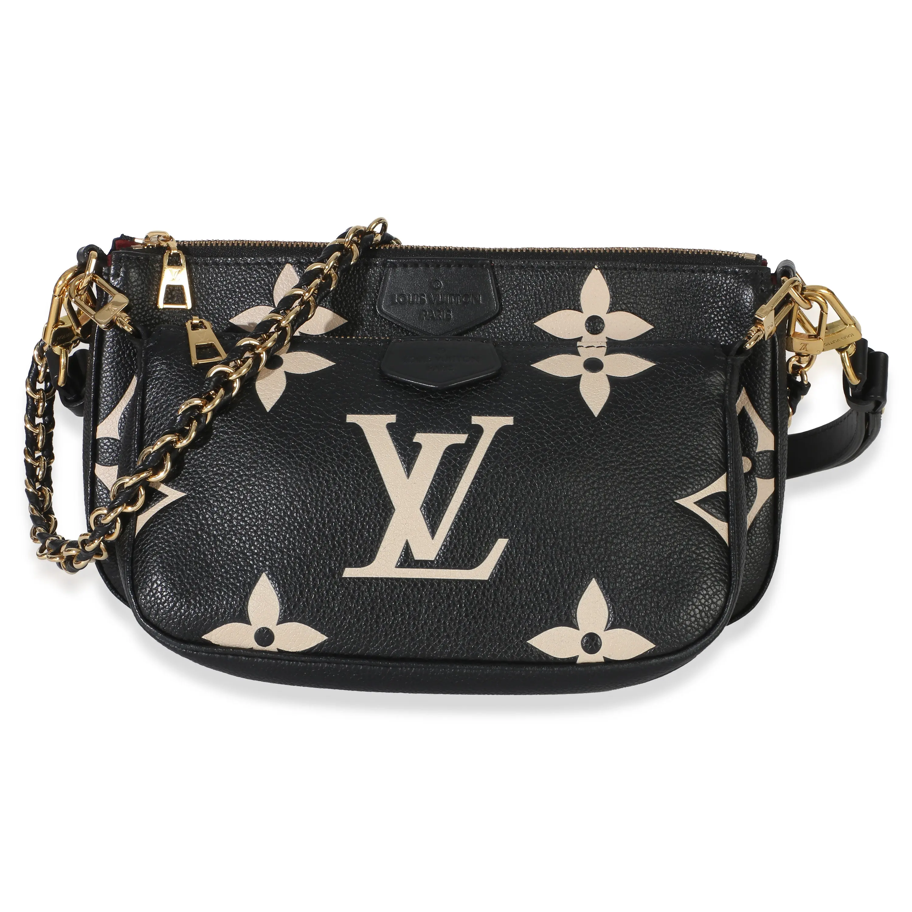Pre-owned Leather Shoulder Bags Beige Black Monogram Empreinte Multi Pochette Accessoires
