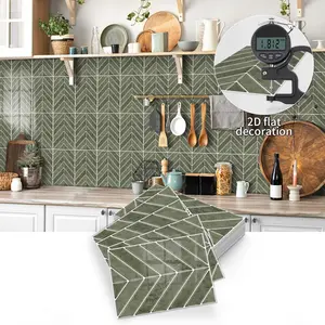 10 pieces self-adhesive peel and stick faux tiles, rectangular bathroom wall tiles, for kitchen, bathroom, wall tiles - 23 cm x 7 cm