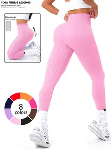 New High-Waisted Slim Fit Yoga Pants, Comfortable Stretch Fabric, Fashion Design, Suitable for Gym Running Cycling, All Seasons