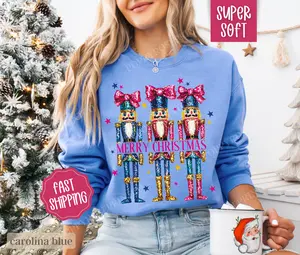 Nutcracker Christmas Sweatshirt, Christmas Sweater, Women's Holiday Crewneck