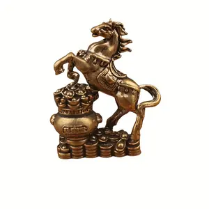 Prosperity Horse Figurine - Antique Finish Ornament for Office Desk & Home Shelf