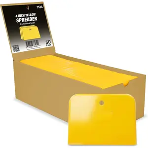 Filler Spreaders (100 Pieces) - Yellow  Plastic Spreader for Automotive Fillers, Putties, Glazes, Caulks and  - Easy Application (50, 4") 7534