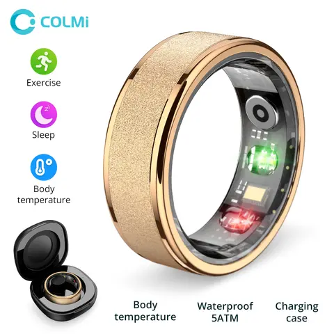 COLMI R10 Multifunctional Smart Ring - 5 ATM Waterproof Wearable Device, Electronic Gadget, Digital Fitness Tracker, Temperature Sensing Accessory with Body Temp Measurement, Charging Compartment, Batteries & Q Ring App for Couples Gift