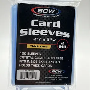 BCW THICK Penny Card Soft Sleeves 1 Pack of 100 for THICK Sized Cards to 130pt