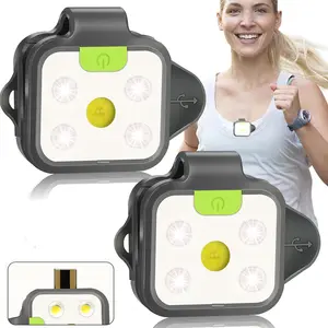 Running Light, 2Pack Reflective Safety-Light for Runners, Rechargeable LED Light, Clip On Running Lights with Runners and Joggers for Camping, Hiking, Running, Outdoor Adventure (Black)