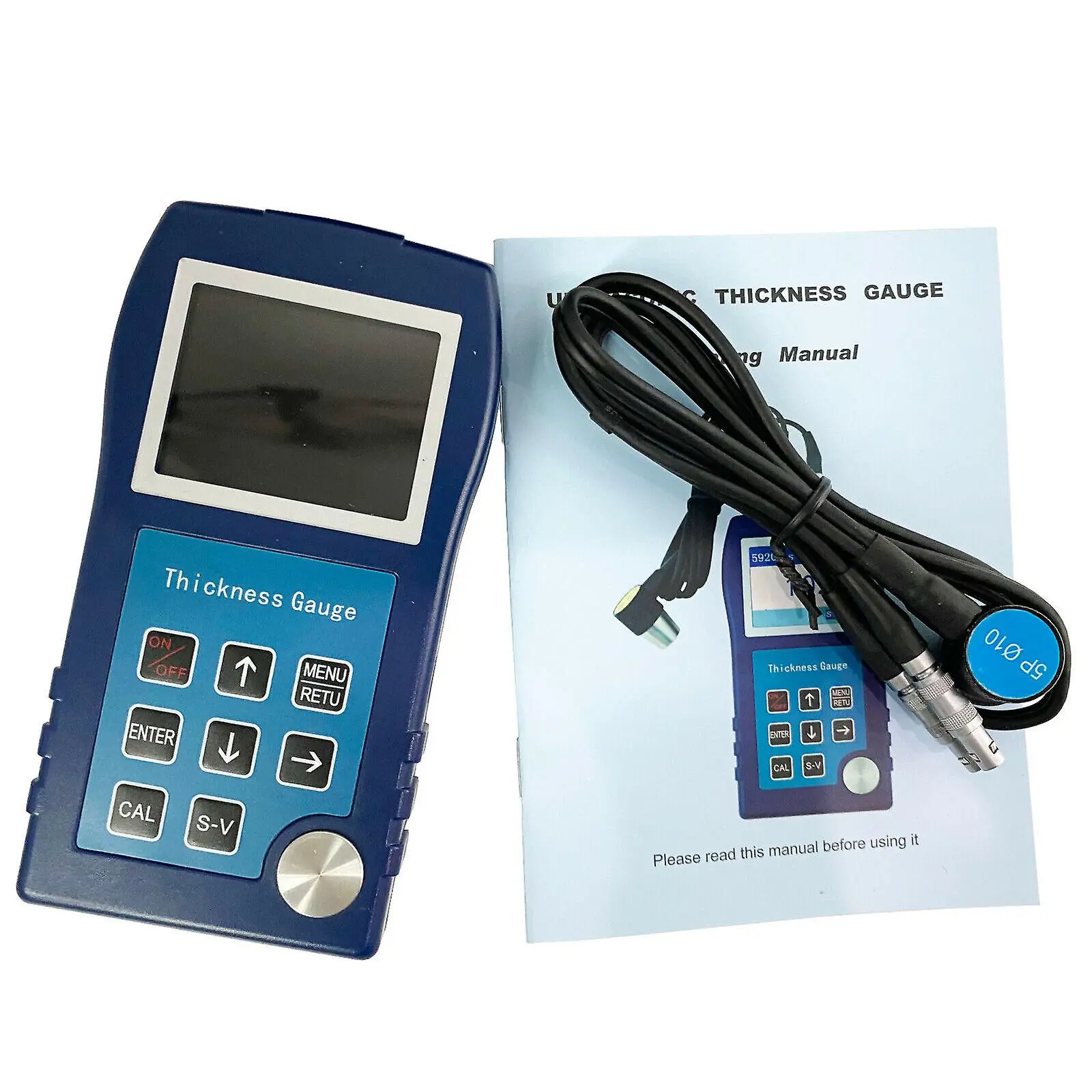 For Steel Aluminum PVC Digital Ultrasonic Thickness Meter Gauge 0.9 to 300mm FT
