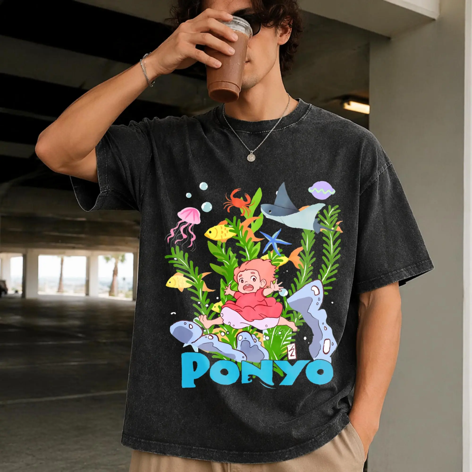 Studio Ghibli Anime Shirt, Ghibli, Ponyo T-Shirt, Hayao Miyazaki Fan, Ponyo Sweatshirt, Ponyo And Sasuke, Studio Ghibli Gift S-5XL Extra Large